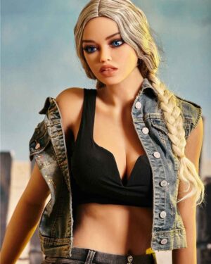 Skinny Sex Doll Blonde Hair Blonde Tanned TPE from Irontech Dolls -Cara 159