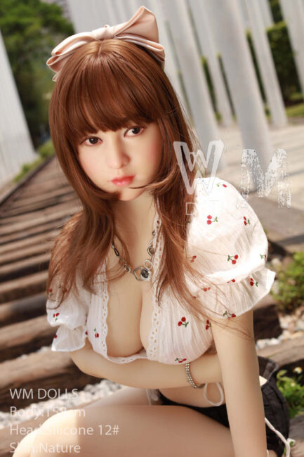 Asian Japanese Sex Doll Medium Breast Silicone Head & TPE Body from WM Sex Dolls -Nolwenn 158