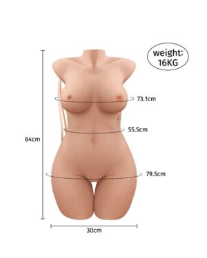 64cm/2ft1 35.2LB TPE Life-size Sex Doll Torso – Isabella (Vibrating & Sucking) [In Stock | US Only]