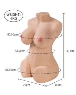 39cm/1ft3 13.2LB TPE Mini Sex Doll Torso – Wendy (Vibrating & Sucking) [In Stock | US Only]