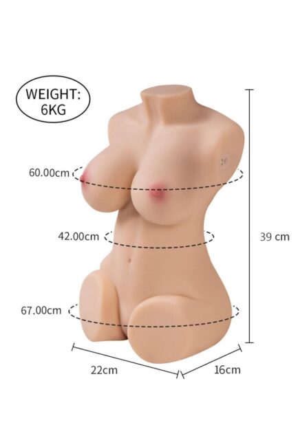 39cm/1ft3 13.2LB TPE Mini Sex Doll Torso – Wendy (Vibrating & Sucking) [In Stock | US Only] - Image 2