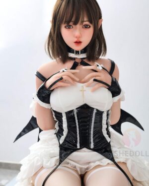 Asian Japanese Sex Doll Small Breast Silicone Head & TPE Body Silicone from SHEDOLL -Erin 150