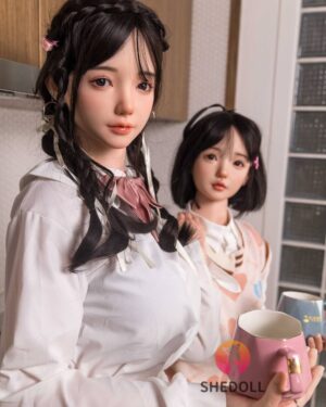 Asian Japanese Sex Doll Skinny Silicone Head & TPE Body Silicone from SHEDOLL -Yuanyuan 150