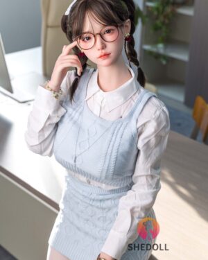 Asian Sex Doll Skinny Silicone Head & TPE Body Silicone from SHEDOLL -Chuyue 165