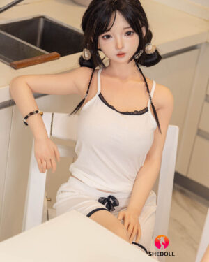 Asian Japanese Sex Doll Skinny Silicone Head & TPE Body Silicone from SHEDOLL -Nancy 148