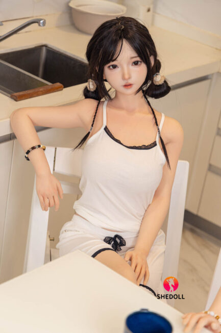 Asian Japanese Sex Doll Skinny Silicone Head & TPE Body Silicone from SHEDOLL -Nancy 148