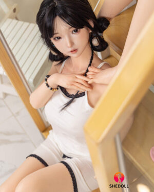 Asian Japanese Sex Doll Skinny Silicone Head & TPE Body Silicone from SHEDOLL -Nancy 148