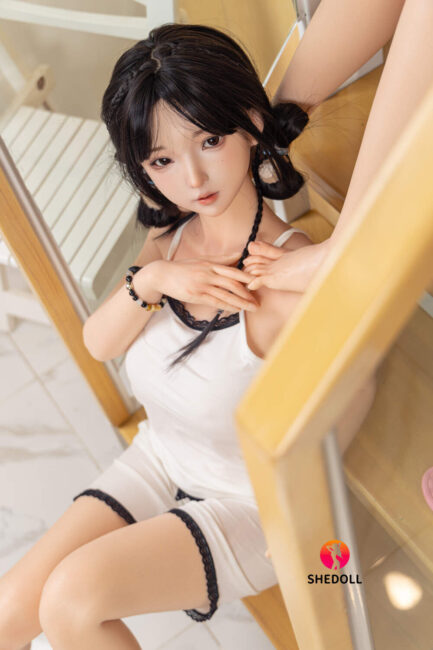 Asian Japanese Sex Doll Skinny Silicone Head & TPE Body Silicone from SHEDOLL -Nancy 148 - Image 2