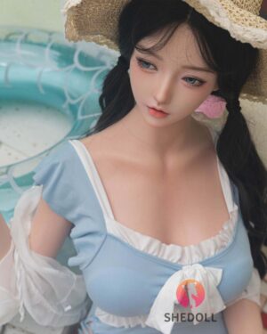 Asian Sex Doll Skinny Silicone Head & TPE Body from SHEDOLL -Jiang 165