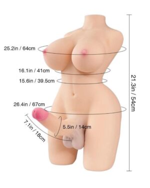 54cm/1ft9 20.3LB Big Penis Trans Sex Doll Torso – Sarina (US, CA & EU-Only)