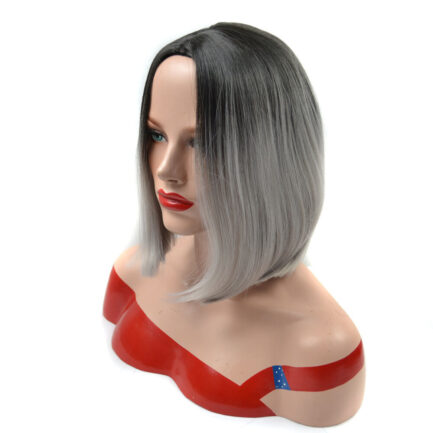 Black Grey Gradient Wig Straight - Image 2