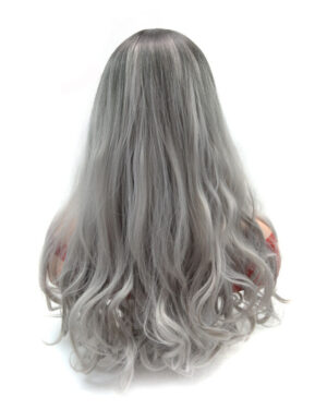 Black Silver Gradient Wavy Wig