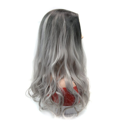 Black Silver Gradient Wavy Wig - Image 3