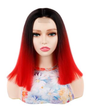 White Pink Gradient Straight Wig